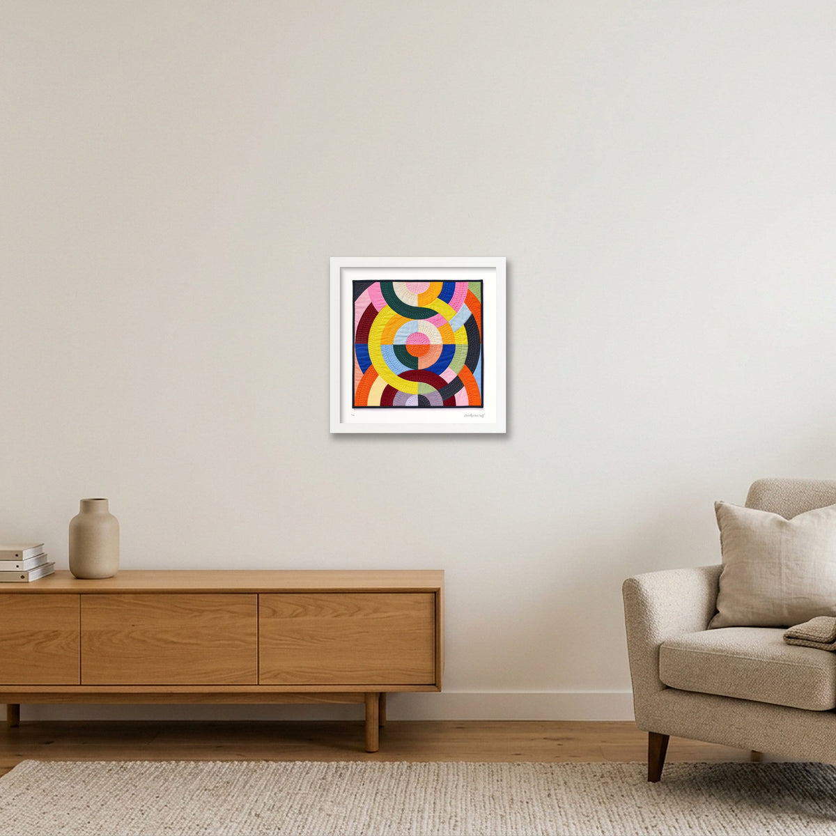 Concentric Grid — 30×30cm, 12×12" White Frame