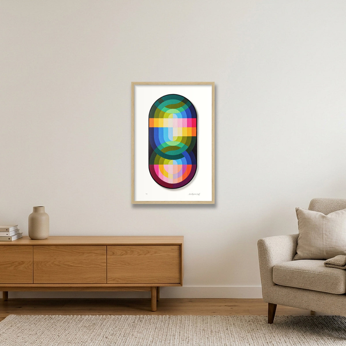 Convergence — 40×60cm, 16×24" Oak Frame