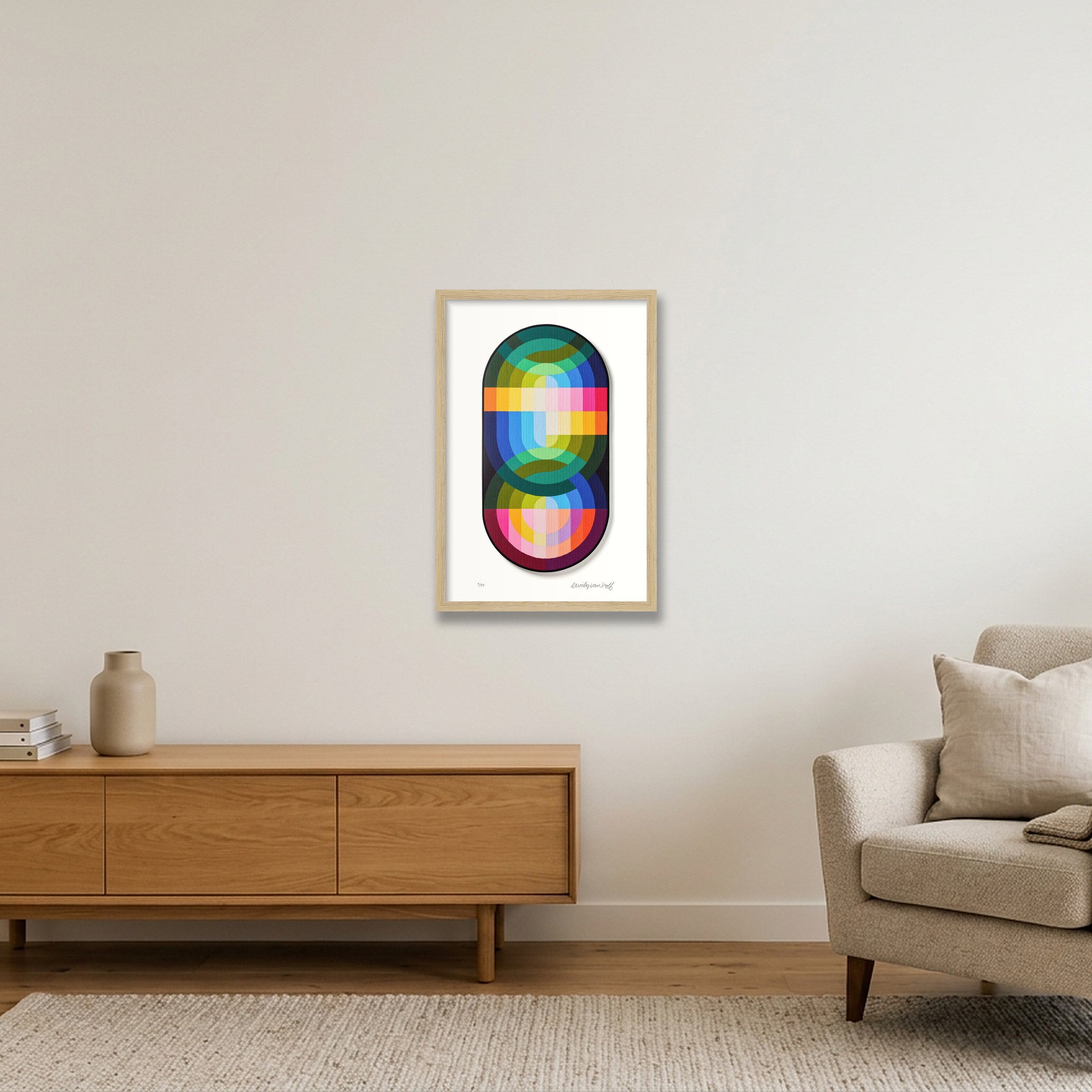 Convergence — 30×45cm, 12×18" Oak Frame